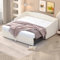 Merax Ausziehbares Sofa Bett 90-180 x 200cm, Tagesbett mit strapazierfähiger Samtstoff, Bettrahmen für Kinder, Jugend & Erwachsene, Beige (Ohne Matratze)