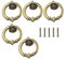 ONEBO 5 Stück Retro-Schubladengriff,Möbelknopf Vintage,Rund Schrankknöpfe,Knopf Schublade Ziehen Ring Griffe Drop Ringgriffe mit Schraube für Möbel Schrank Kommode Tür(Messing)