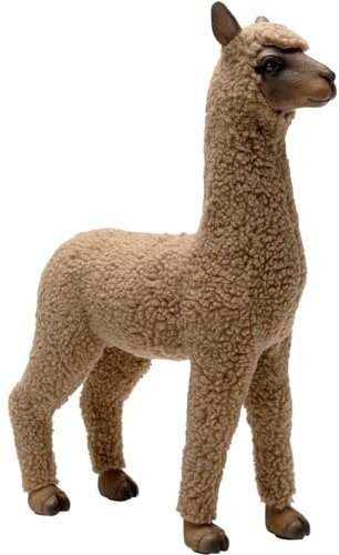 Kare Design Deko Figur Happy Alpaca, Braun, Deko Objekt, Alpaca Motiv, handbemalt, Unikat, 38x26x9 cm (H/B/T)