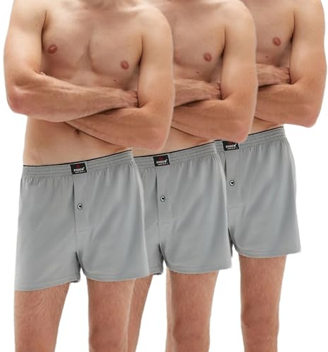 Erdem Ic Giyim Herren-Boxershorts 1-3-9 Multipack, Premium-Herrenunterwäsche, Boxer für Männer, bequeme Unterwäsche für Männer, Boxershorts für Herren, Baumwolle, Grundfarbe, atmu | XL - 3er-Pack-Grau