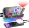 Lafocuse Projektionswecker, Bunter Wecker mit 11 RGB LED Display & 10 RGB Nachtlicht, 180° Drehbarem Projektor, Snooze, USB C Anschluss, Helligkeit und Lautstärke Regelbar, Tischuhr Nachttisch Weiß