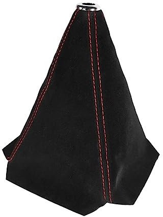 CGEAMDY Universal Schaltknauf Zubehör, Wildleder Universal Schalthebel Gaiter Stick Cover, Langlebige Schalthebelmanschette Schaltknaufabdeckung, Für Meisten Fahrzeuge(Rote Linie)