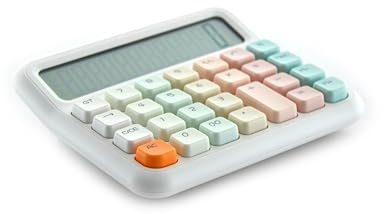 office box Soft Calculator with XXL Buttons, Super Smooth, 12 Digits, LCD, Battery Operated, Non-Slip Base and Large Size, Ideal for Office and Home Office by office box (White)