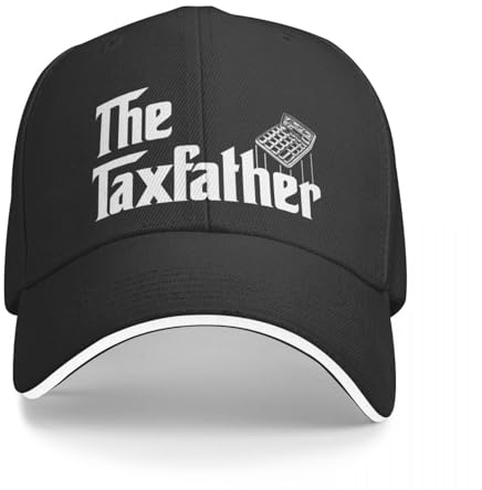 CWCMZDH Baseballmütze Basecap The TaxFather: Buchhaltungs-Sonnenkappe, Geschenk, lustiges Buchhalter-Steuer-Vater-Baseball-Cap, mütze, Mütze, Damenmütze, Herren
