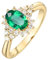 Bishilin Ehering Gold 585 Damen Einzeln, Ringe Verlobung Blume mit 1ct Oval Smaragd Trauringe Verlobungsringe Nickelfrei für Frauen Gr.64 (20.4)
