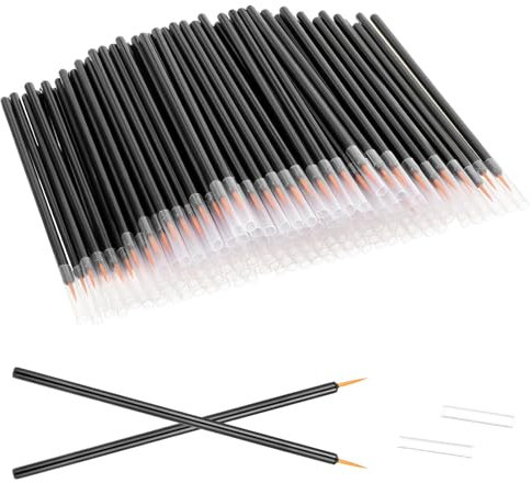 150 Stück Einweg Eyeliner Pinsel Mini Wimpernbürstchen Micro Applikator Pinsels Wimpernverlängerung Pinsel Mit Ultrafeine Spitze Microbürsten Wimpernbürste Make Up Pinsels Tools Mit Faserkopf