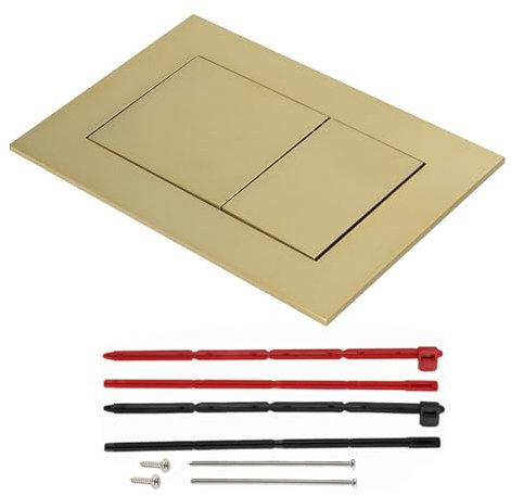 Placa de accionamiento, placa de presión cromada y plástico, cisterna de inodoro, piezas de repuesto compatible con TECE, placa de descarga doble con tecnología de doble flujo, para cisternas ocultas