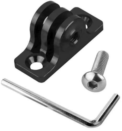 RALSPEC Aluminium CNC Machined Flat Bottom Mount for GoPro Hero Action Camera Bracket Holder Clamp For Go Pro 13 12 11 10 9 8 7 6 5 4 3 Black