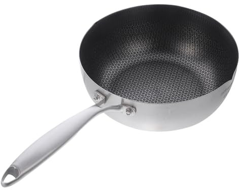 Alipis Sartén De Acero Inoxidable Forma De Panal Antiadherente Para Inducción Para Cocinar Fideos o Leche Uso Doméstico