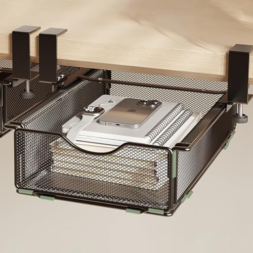 Unterregal Aufbewahrungskorb, Hängekorb Regal Unter Schrank Hängekorb Metall Korb Organizer Regaleinhängekorb für Küche, Büro, Speisekammer, Bad