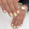 Short Square Yellow False Nails - Beige Yellow Medium Press on Nails - Pure Color Fake Nails Reusable Removable Glue-on - Natural Solid Color Acrylic Nail French Tip Women Girls Nail Art Accessories