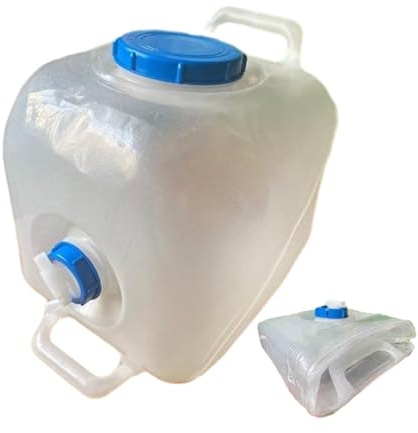 Réservoir d'eau à, bouteille de 20 l avec robinet intégré, char compact pour le camping, les excursions et le sac à dos à l'épaule, parfait pour les activités de plein air et de survie