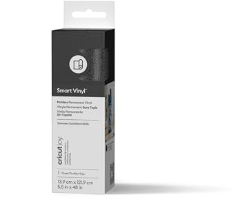 Cricut Joy Smart Permanent Vinyl, Shimmer Black, 13.9cm x 1.2m, Self-Adhesive Vinyl Sheet | Ideal for Customising Mugs & DIY Crafts, for All Cutting Machines Joy Machine