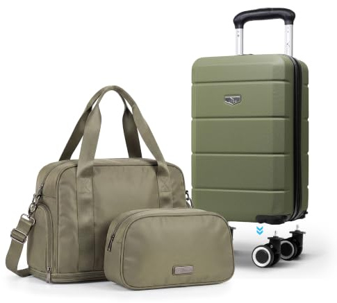 Lugg Jetset 3-Piece Travel Set – Ryanair 40x25x20 cm Hard Shell Cabin Bag with Detachable Wheels, Duffel Bag and Toiletry Bag for Lightweight Airline Hand Luggage Travel