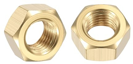 Kozelo 25pcs Hex Nuts - [5/16-24] Brass Hardware Nuts for Mechanical Repair & Assembly, Electrical Fastening, Standard Fine Thread Nut, Yellow