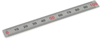 Ganter Normelemente | Maßstab/Lineal Edelstahl | selbstklebend | Waagerechte Anordnung | 100mm | 1 Stück | GN 711-NI-100-W-L