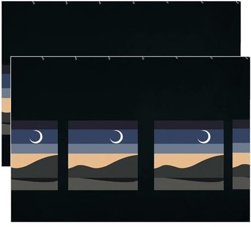 Etagenbett-Vorhänge, 2 Paneele, 79 x 59, lichtbeständig, Mondschein-Nacht-Hochbett-Vorhänge mit Öse, Aufhängering und Seil, dekorative Sichtschutzabdeckung für Wohnheim.