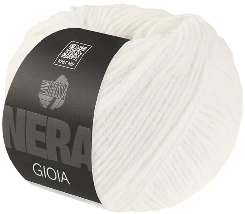 LANA GROSSA Gioia | Multifiles Kreppgarn aus texturierten Einzelfäden mit seidig-kühlem Touch | Handstrickgarn aus 75% Baumwolle & 49% Polyamid (rec.) | 50g Wolle zum Stricken & Häkeln | 110m FB 1
