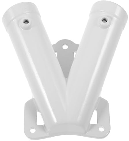 TOYANDONA Support Mural pour Mât de Drapeau Extérieur Métal Base V Double Support Robuste pour Drapeaux de Jardin et Muraux Fixation Murale Résistante Vent