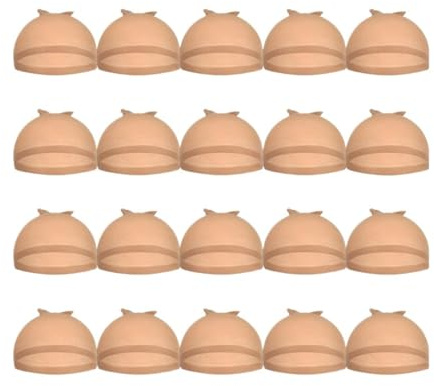 Wig cap 20 Stück/10er-Packung Perückenkappen aus Stretch-Mesh – Haarnetz in Einheitsgröße for Weave-Haarnetze und Perücken bequemer sicherer Sitz für Haare(Light brown)