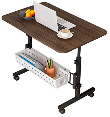 KXCVBNKLJ Table à Plateau réglable en Hauteur, Table de lit réglable Bureau d'ordinateur avec la Taille 66cm Roues à 90cm Multicolore(C)