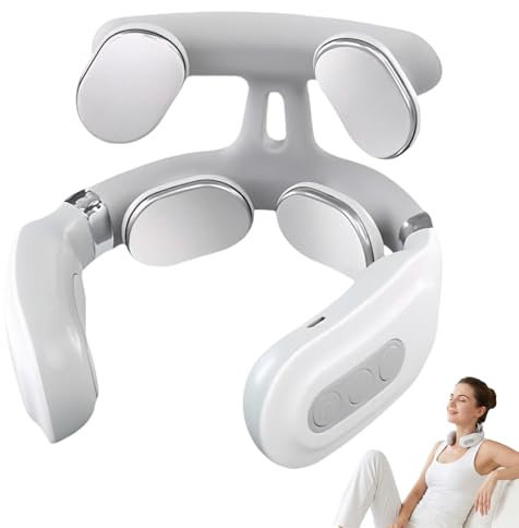 Elektrischer tragbarer Multifunktions-Nackenmassager, 6 Massagemodi 16 Intensitätsstufen, wiederaufladbare USB-Wärmetherapie, lindert Muskelschmerzen für Zuhause, Büro, Reise (1)