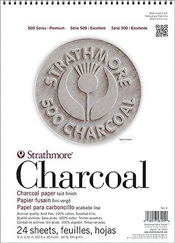 Strathmore 500 Series Charcoal, Paper, White, 9x12