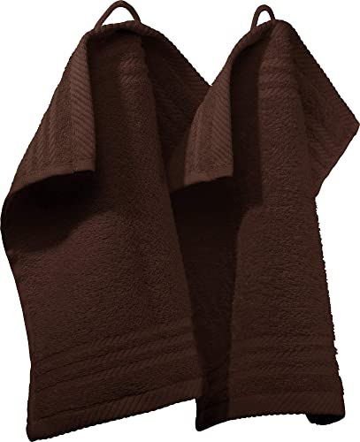 REDBEST Seiftuch New York 2er- Pack braun Größe 30x30 cm - leichte, weiche Qualität, saugstark, sehr strapazierfähig, 100% Baumwolle