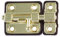Amig - Verrou à pêne pour portes Mod.383 | 38 x 34 mm | Loquet de sécurité avec base en plastique | Pour fermeture horizontale | En acier doré | Inclut des vis à bois