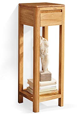 moebel-eins Verona Blumensäule, Material Massivholz, Wildeiche massiv geölt, 90 cm