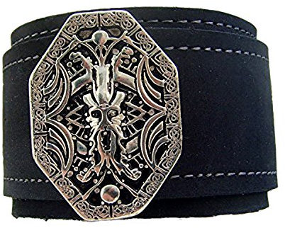 Lederarmband 4,7cm breit XXL Wotan Farbe schwarz