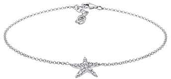 Elli Damen Fußschmuck Seestern Kristalle