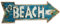 Nostalgie Blechschild TO BEACH Pfeil Wegweiser Strand Vintage Geprägt 50 x 19 cm