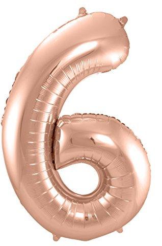 Folat 631365 - Folienballon Zahl 6 - rosegold - ca. 86 cm