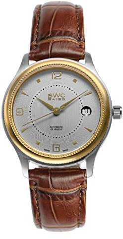 BWC Swiss Herren Uhr Analog Automatik mit Leder Armband 200155208