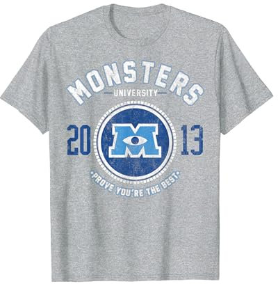 Disney Pixar Monsters University Logo Maglietta
