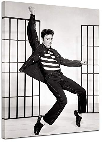 Bilderdepot24 Bild auf Leinwand | Elvis Presley I in 60x80 cm als Wandbild | Wand-deko Dekoration Wohnung Berühmtheiten & Zeitgeschichte | 181128-60x80
