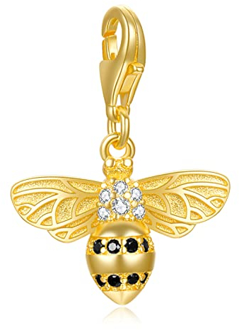 LaMenars Love Verschluss Charms 925 Silber für Frauen Familie Freundin Mutter Herz Anhänger Charm Geeignet für Thomas Sabo Armbänder & Halsketten Geburtstag Muttertag Geschenk (Biene)