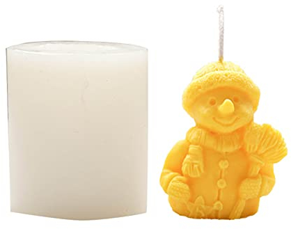 NSXIN 3D Silikonform Kerzenform DIY Silikon Kerzen Gießform Weihnachten Schneemann Kerzengießform DIY Kerzenherstellung Form für die Herstellung von Kerzen, Aromasteinen, Schokolade