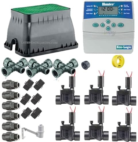 Suinga - Pacchetto di IRRIGAZIONE AUTOMATICA Hunter Irrigation 24V, 6 Zone di Irrigazione per tubazione da 32mm.