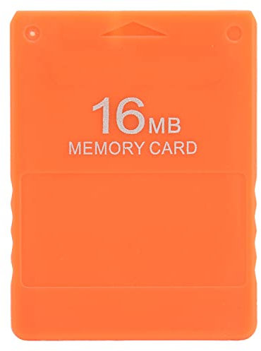 Restokki Carte mémoire de Jeu PS2 Carte mémoire de Jeu Haute Vitesse Carte de Sauvegarde de mémoire Professionnelle 16 Mo Compatible pour PS2(Orange)