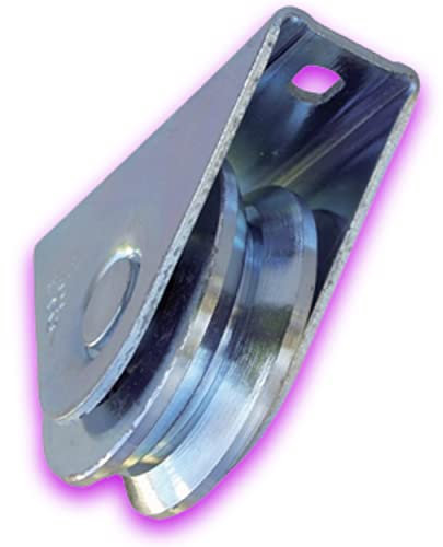 DECO FER FORGE- Roue Galet Portail Coulissant Rail Rainure Gorge V - ROUE19041 Roulette avec Support Exterieur à Visser - Roue Ø 80 mm- Roulette Charge Lourde Capacite 200 kg- Porte coulissante