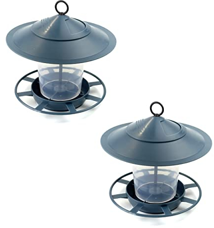 etree Easy Clean Hanging Lantern Bird Feeder (2025 Design) - Prevent Disease & Protect Wildlife Midnight Teal Blue Pack of 2