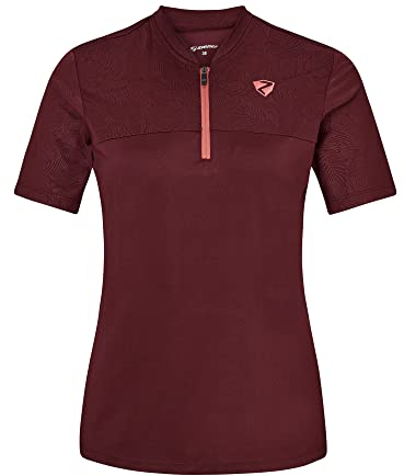 Ziener Damen NELODI Fahrradtrikot/Radtrikot - Mountainbike|Rennrad - atmungsaktiv,schnelltrocknend,elastisch,Kurzarm, Velvet red, 38
