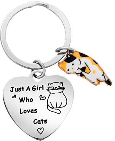 TIESOME Porte-clés Cadeau de remerciement et d'anniversaire - Cadeau d'adieu et d'amitié - Drôle de chat porte-clés