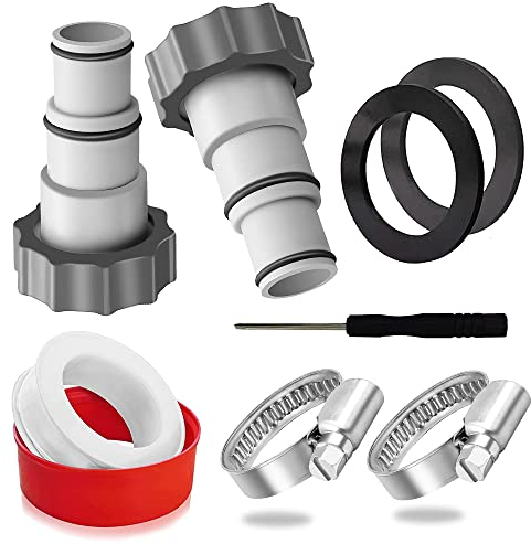 Adaptateur tuyau Piscine 32 38, 38mm,Adaptateur Piscine Intex 32 38,Raccord Pompe Intex(gris/1)