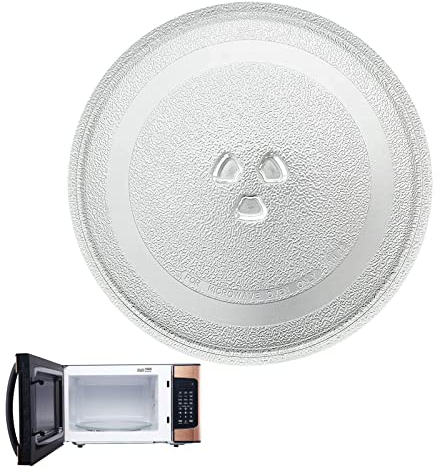 GAROMIA Assiette pour Micro Ondes, 245 mm Plateau Tournant pour Micro Ondes Plateau Tournant Universel en verre pour Toutes Plateau Micro Onde en Verre Plateau en verre Rond