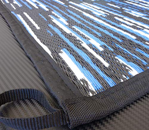 odooro Outdoor Teppich WAVETEX Platin 2,7m x 6m schwarz-blau *** VIELE GRÖSSEN + Farben * 450 g/m² Camping Zeltteppich Vorzelt Garten Spieldecke Wohnwagen Camper