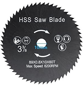 SEIDER Lame de scie TCT 89x10mm Disque de Coupe en Bois Lame de scie Circulaire à Pointe de carbure for Outils de Travail du Bois de Coupe en Plastique PVC (Color : HSS 89x10x60T)