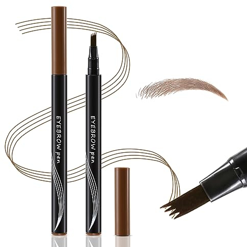 Boobeen Waterproof Eyebrow Pen-Micro Tip Eyebrow Pen, flüssiger Augenbrauen-Gabelstift, erzeugt natürliche 3D-Augenbrauenhaare, lang anhaltend